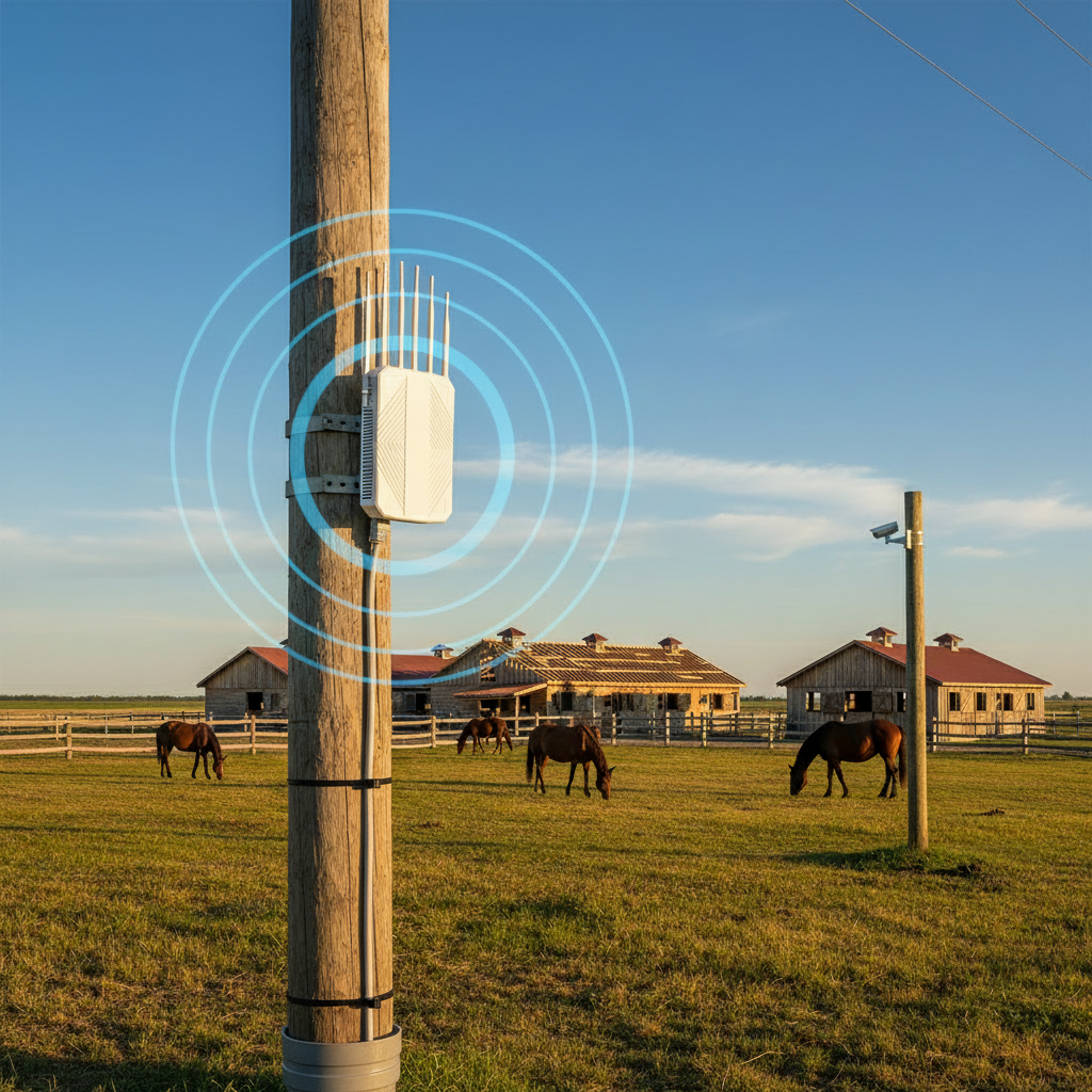 Horse ranch WiFi with ethernet cable